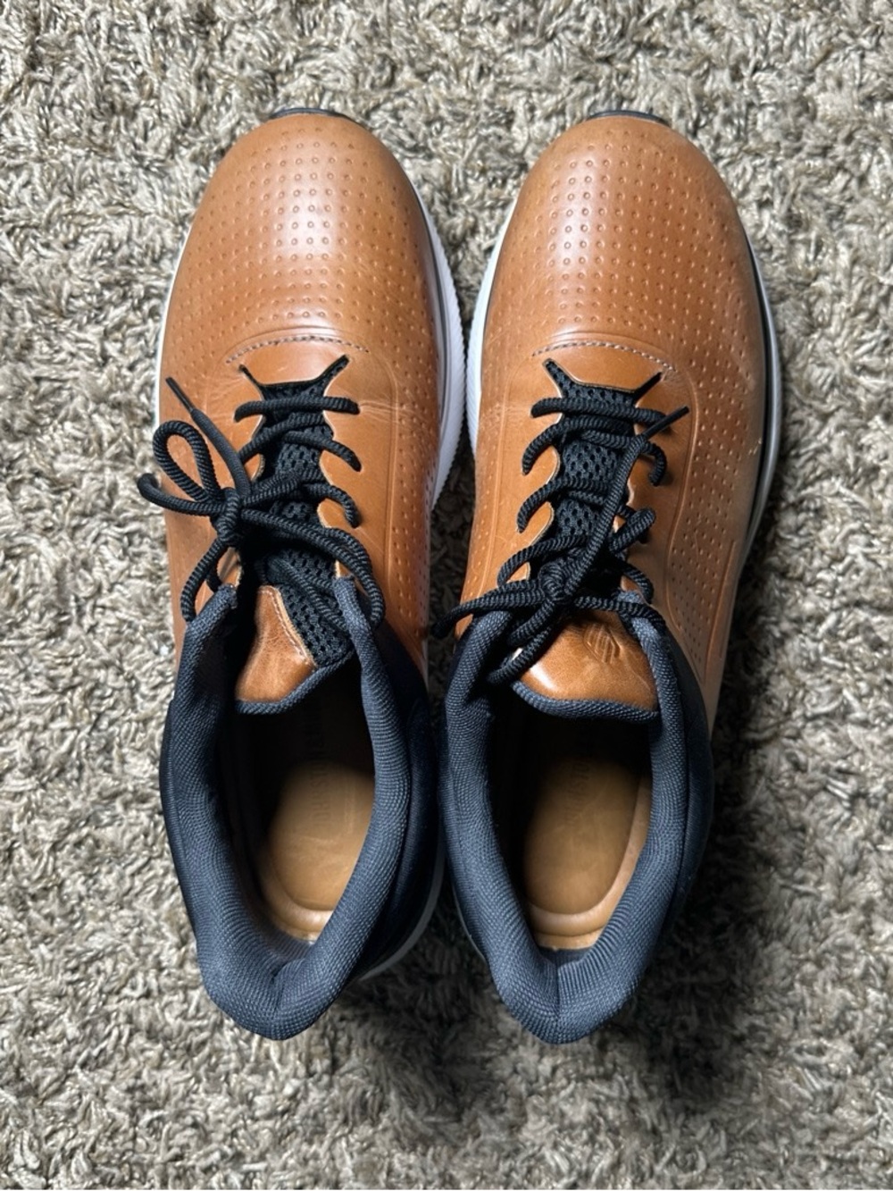 Johnston & Murphy Tan Leather Perforated Golf walking Sneakers Size 11M - Picture 4 of 8